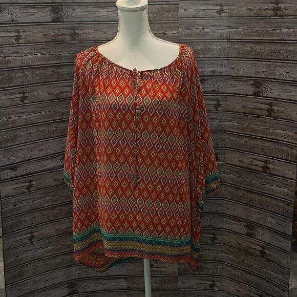 🔥🔥SALE🔥🔥Zac & RACHEL Multi Colored Tunic Blouse - Picture 3 of 7